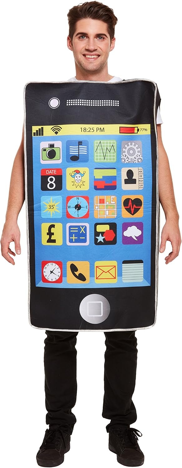 Henbrandt Volwassen Unisex Smart Phone Nieuwigheid Fancy Dress Kostuum voor Mannen en Vrouwen