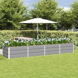 vidaXL Plantenbak Lichtgrijs 320 x 80 x 45 cm Staal