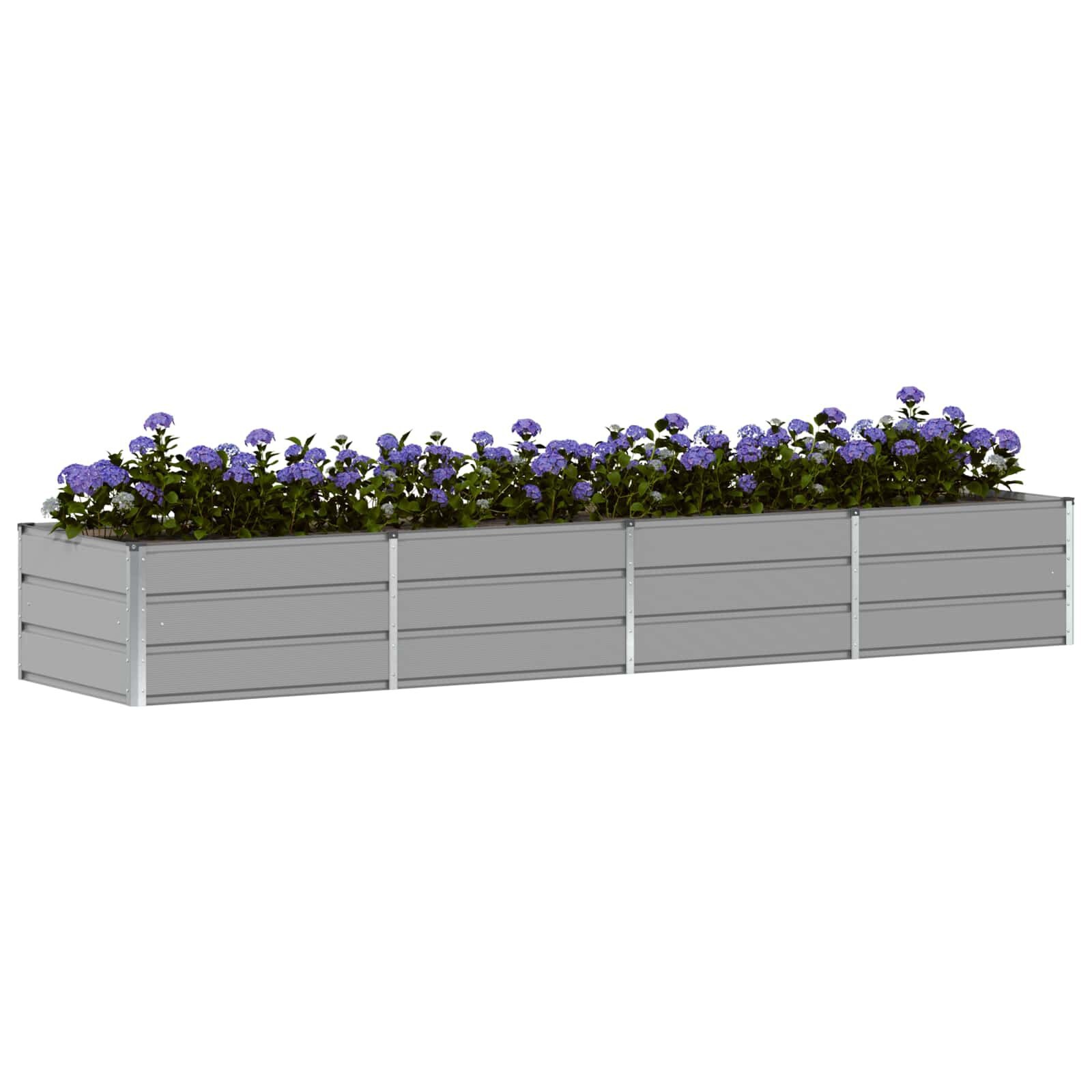 vidaXL Plantenbak Lichtgrijs 320 x 80 x 45 cm Staal
