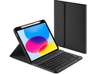 Keyboard Case | voor iPad 10e Generatie 10.9 Inch 2022 | Magnetisch Afneembaar Bluetooth Toetsenbord | Duits QWERTZ Zwart