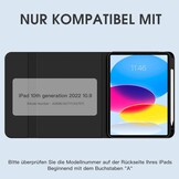 Keyboard Case | voor iPad 10e Generatie 10.9 Inch 2022 | Magnetisch Afneembaar Bluetooth Toetsenbord | Duits QWERTZ Zwart
