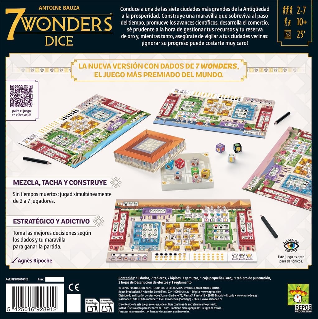 7 Wonders Dobbelspel: Strategisch Bordspel voor 2-7 Spelers | Vanaf 10 Jaar | 29% Korting