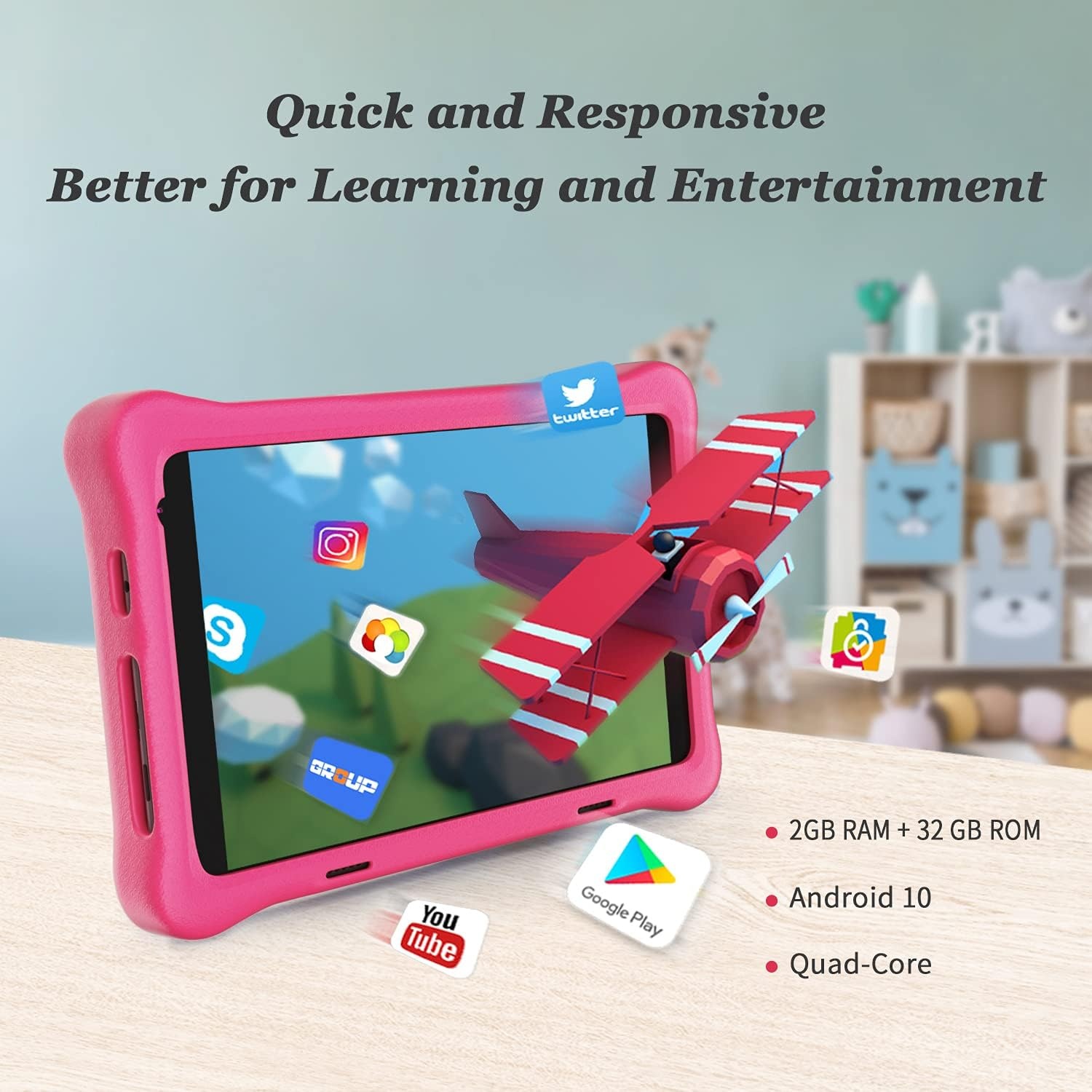 Kinder Tablet 8" FHD met Android 10, 59% Korting
