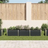 Verhoogde Plantenbak Staal Antraciet 240x40x45 cm - 34% Korting!