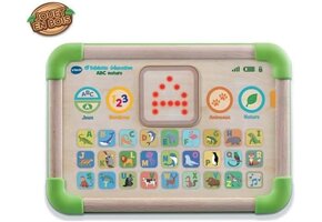 Houten Leertablet Kinderen 1-4 Jaar - Alfabet, Cijfers & Dieren - 40% Korting