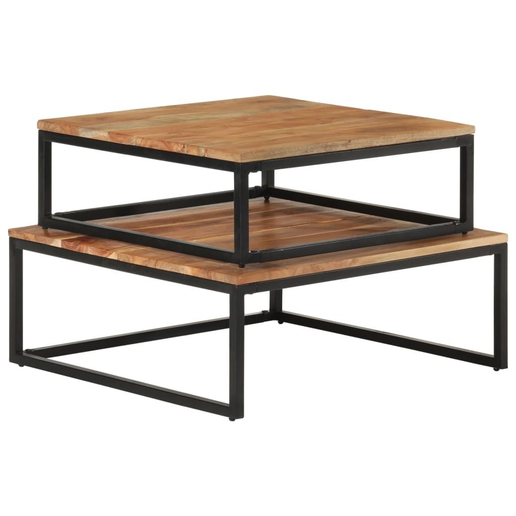 2-delige Salontafelset Massief Acaciahout - Industrieel Design - 35% Korting