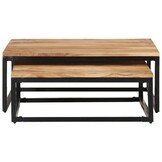 2-delige Salontafelset Massief Acaciahout - Industrieel Design - 35% Korting