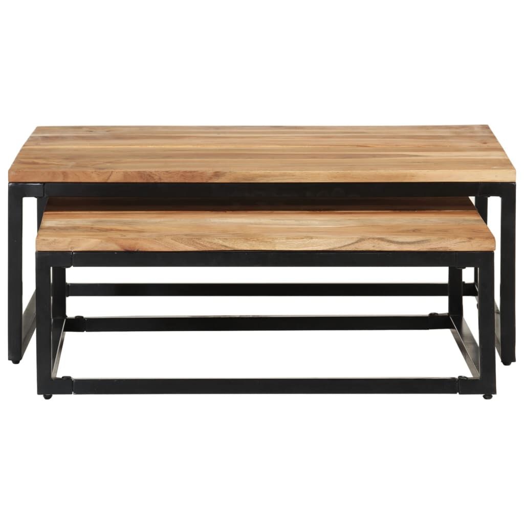 2-delige Salontafelset Massief Acaciahout - Industrieel Design - 35% Korting