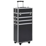 vidaXL Make-up Trolley Aluminium Zwart - 34% Korting!