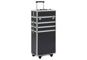 vidaXL Make-up Trolley Aluminium Zwart - 34% Korting!