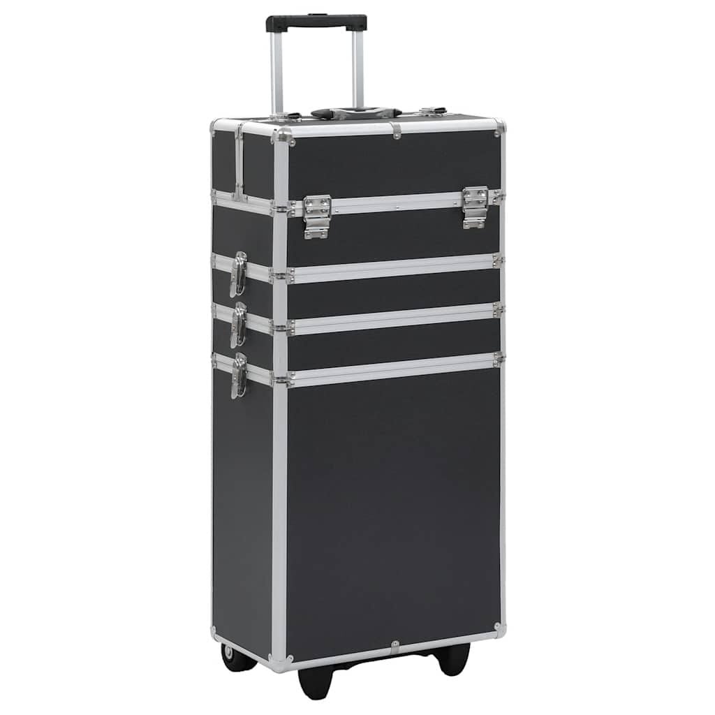 vidaXL Make-up Trolley Aluminium Zwart - 34% Korting!