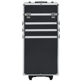 vidaXL Make-up Trolley Aluminium Zwart - 34% Korting!