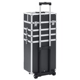 vidaXL Make-up Trolley Aluminium Zwart - 34% Korting!