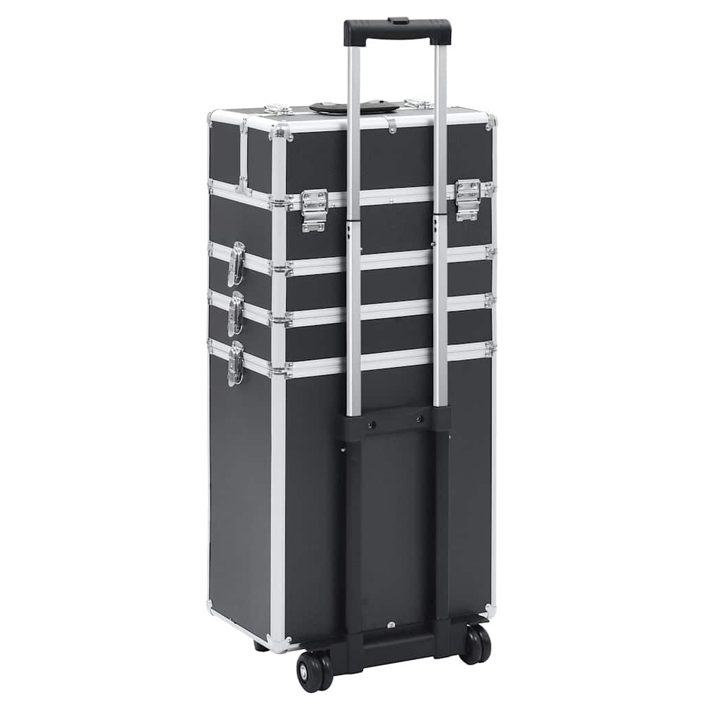 vidaXL Make-up Trolley Aluminium Zwart - 34% Korting!