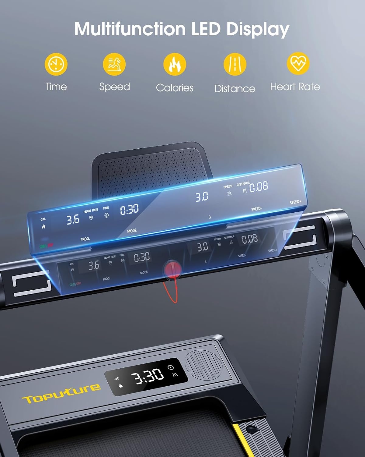 TOPUTURE Loopband 16km/u - Indoor Fitness & Thuiskantoor