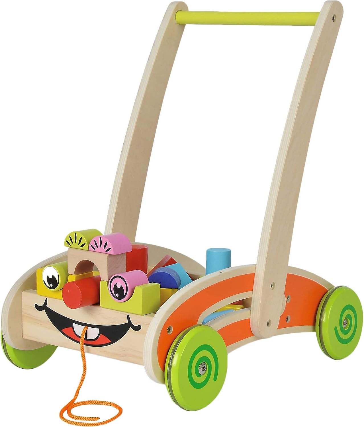 Eichhorn Houten Loopwagen met 35 Blokken, -33% Korting!