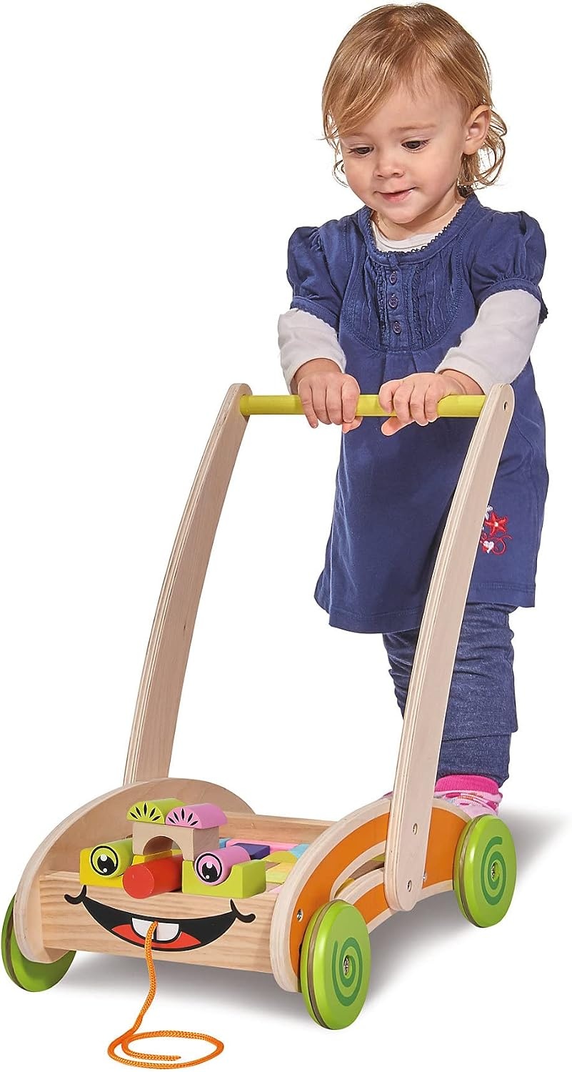 Eichhorn Houten Loopwagen met 35 Blokken, -33% Korting!
