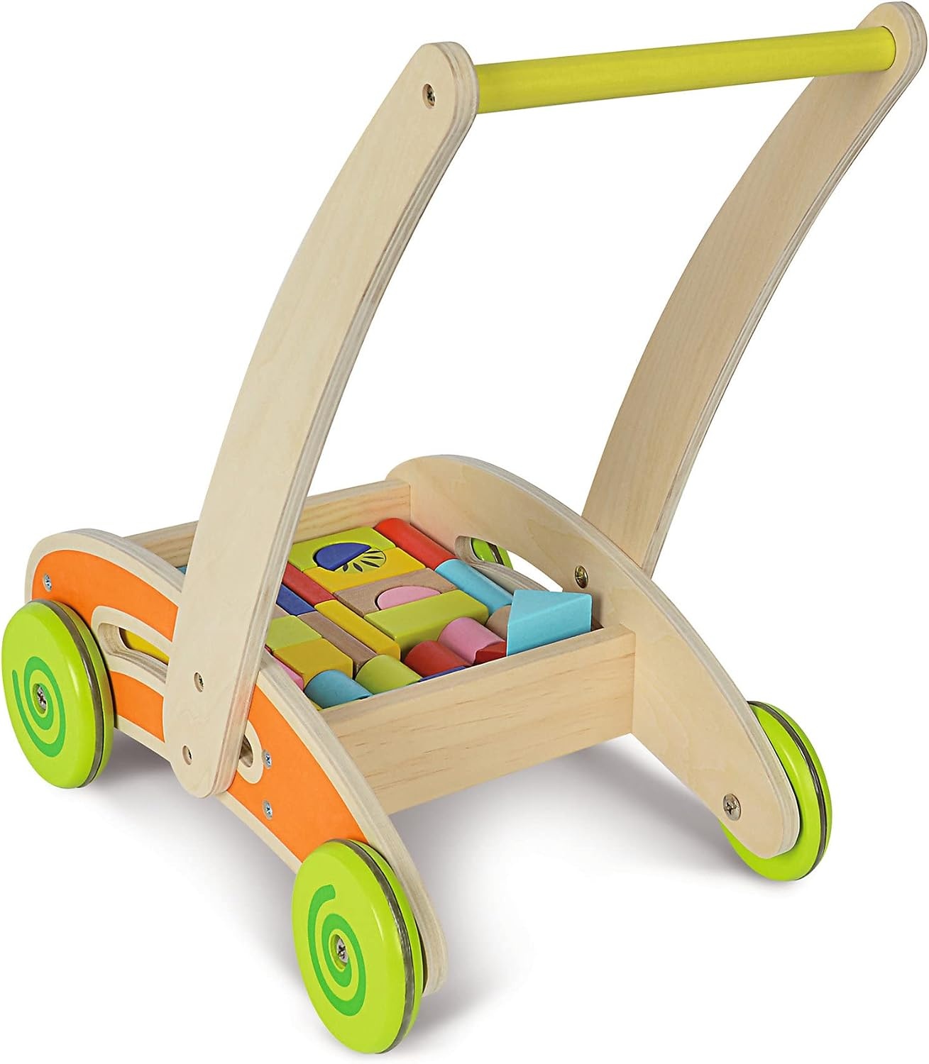 Eichhorn Houten Loopwagen met 35 Blokken, -33% Korting!
