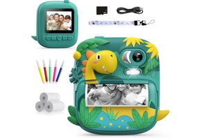 Kinder Instant Camera Groen - 12MP HD Video & Direct Print - 40% Korting!