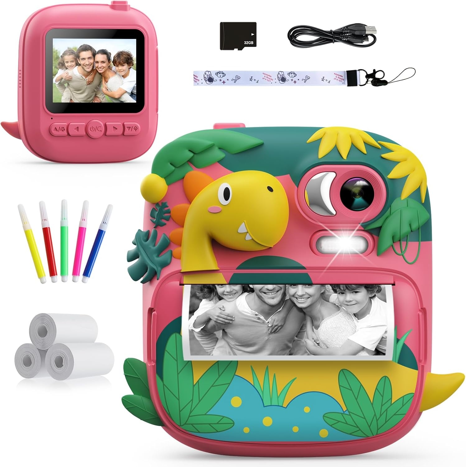 Dino Instant Print Camera voor Kinderen - Groen - 34% Korting