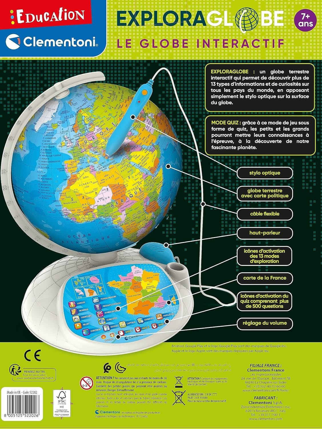Clementoni Interactieve Wereldbol met AR - Educatief Speelgoed 32 cm (34% Korting)