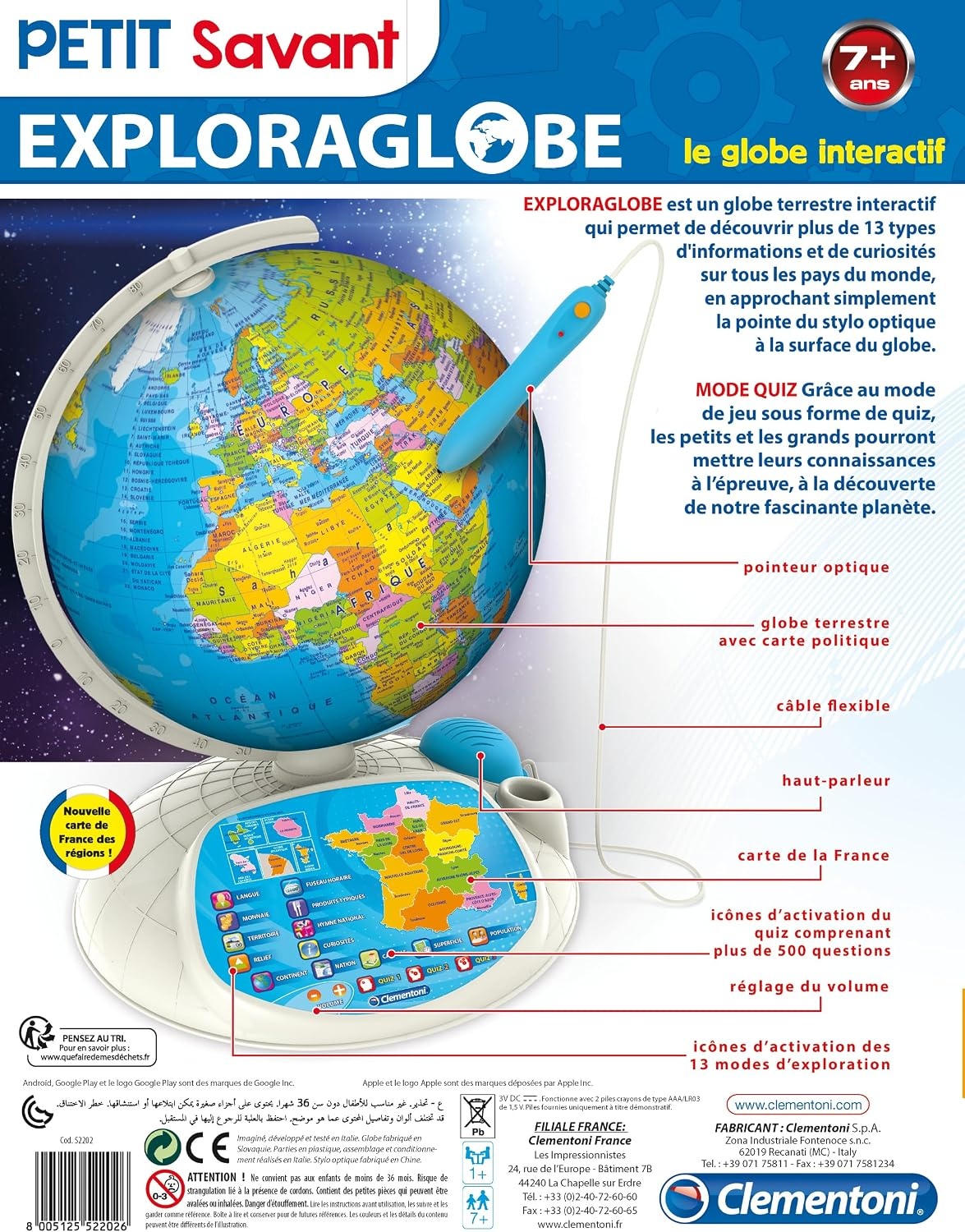 Clementoni Interactieve Wereldbol met AR - Educatief Speelgoed 32 cm (34% Korting)