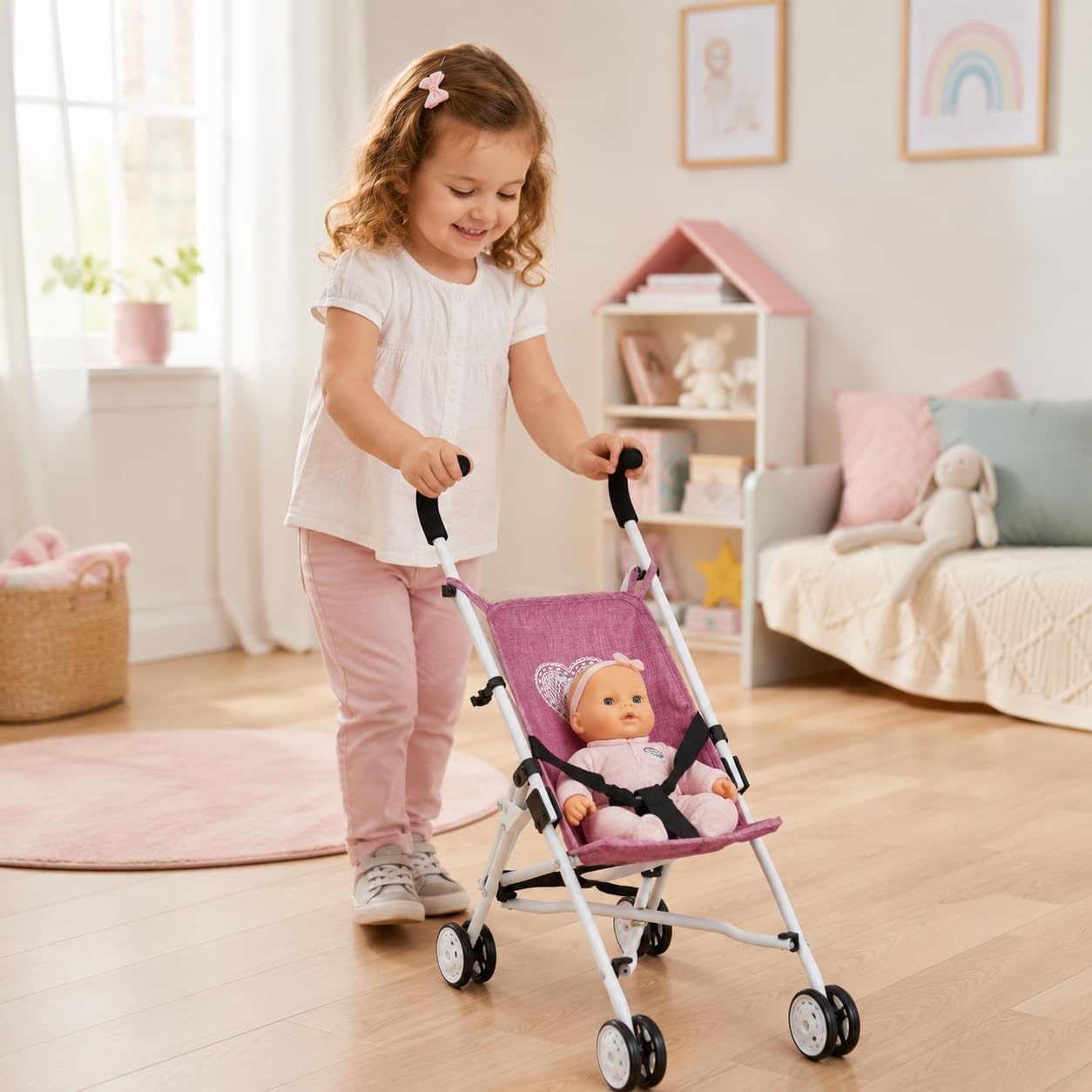 Poppenbuggy Roma Jeans Roze - 32% Korting