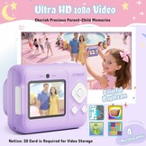 ETIKEZ Kindercamera met Direct Print - 48MP Paars - 34% Korting