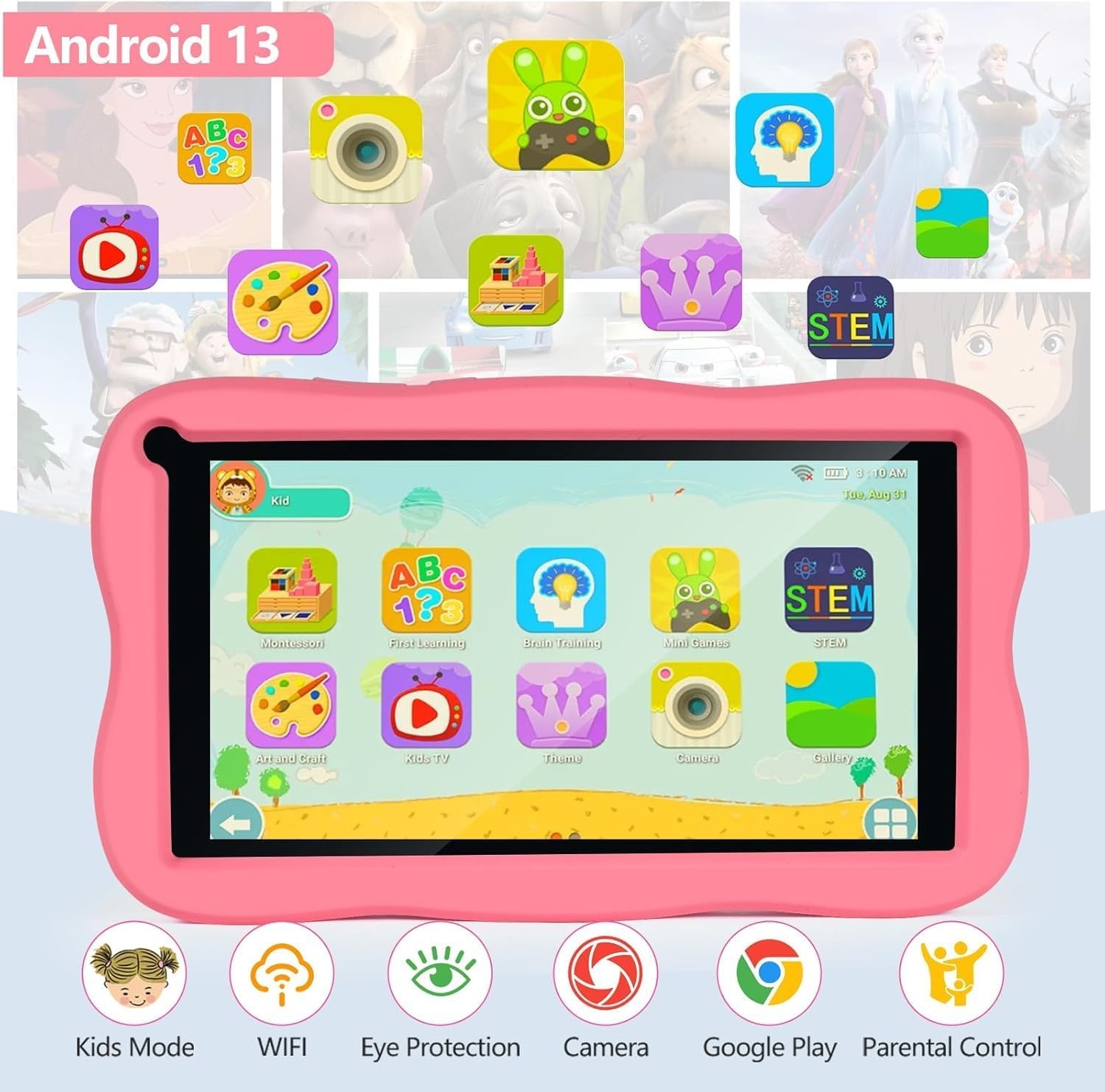 SUMTAB Kinder Tablet 7" Android Roze - 34% Korting