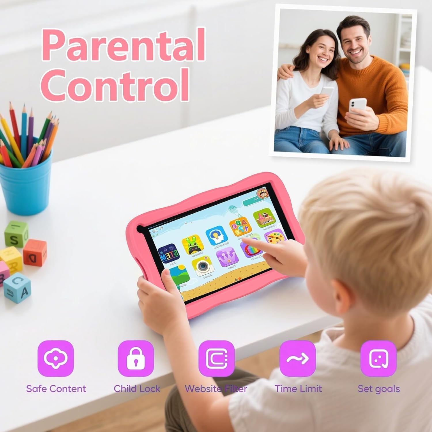 SUMTAB Kinder Tablet 7" Android Roze - 34% Korting