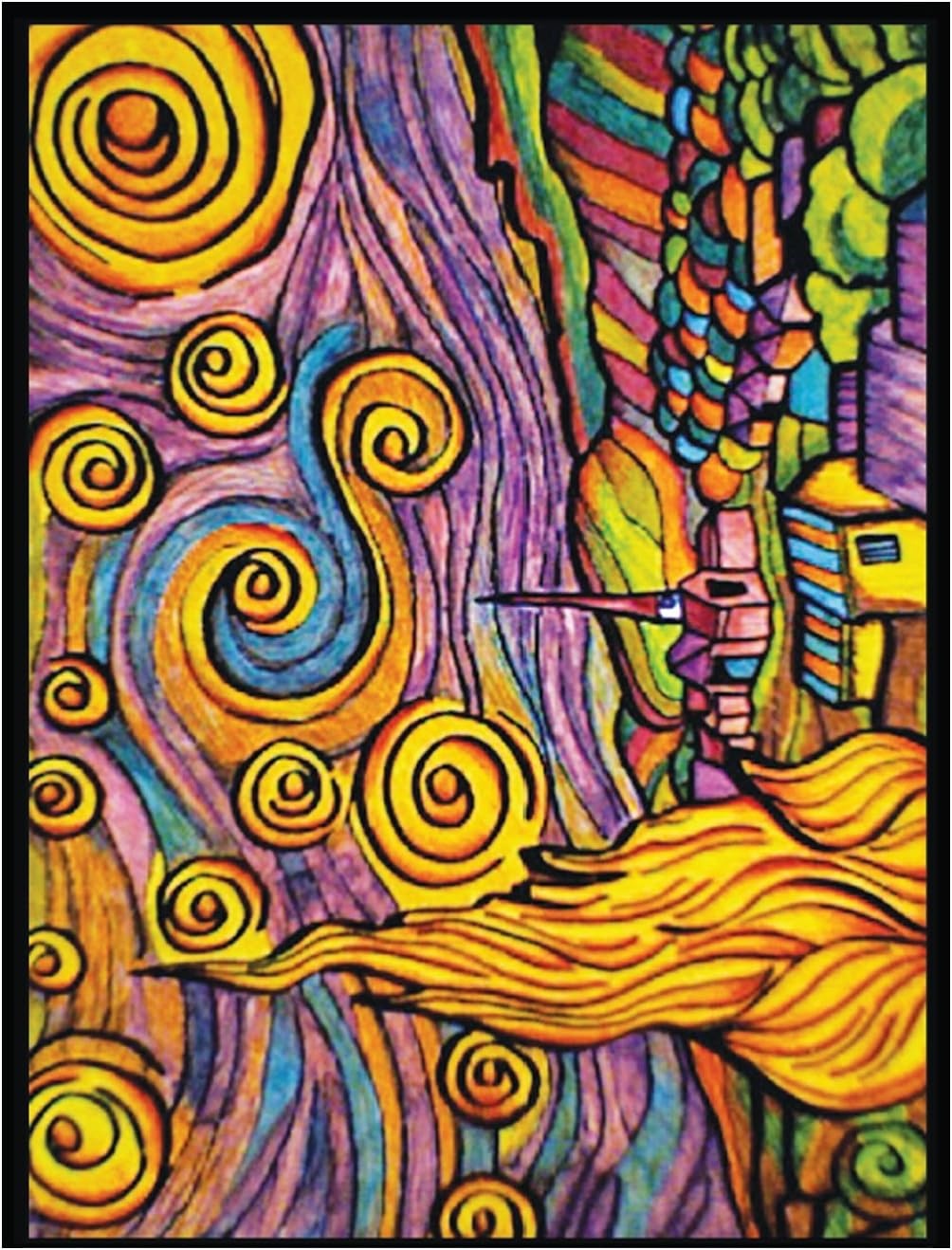 Colorvelvet Tekenset Van Gogh Sterrennacht 47x35 cm