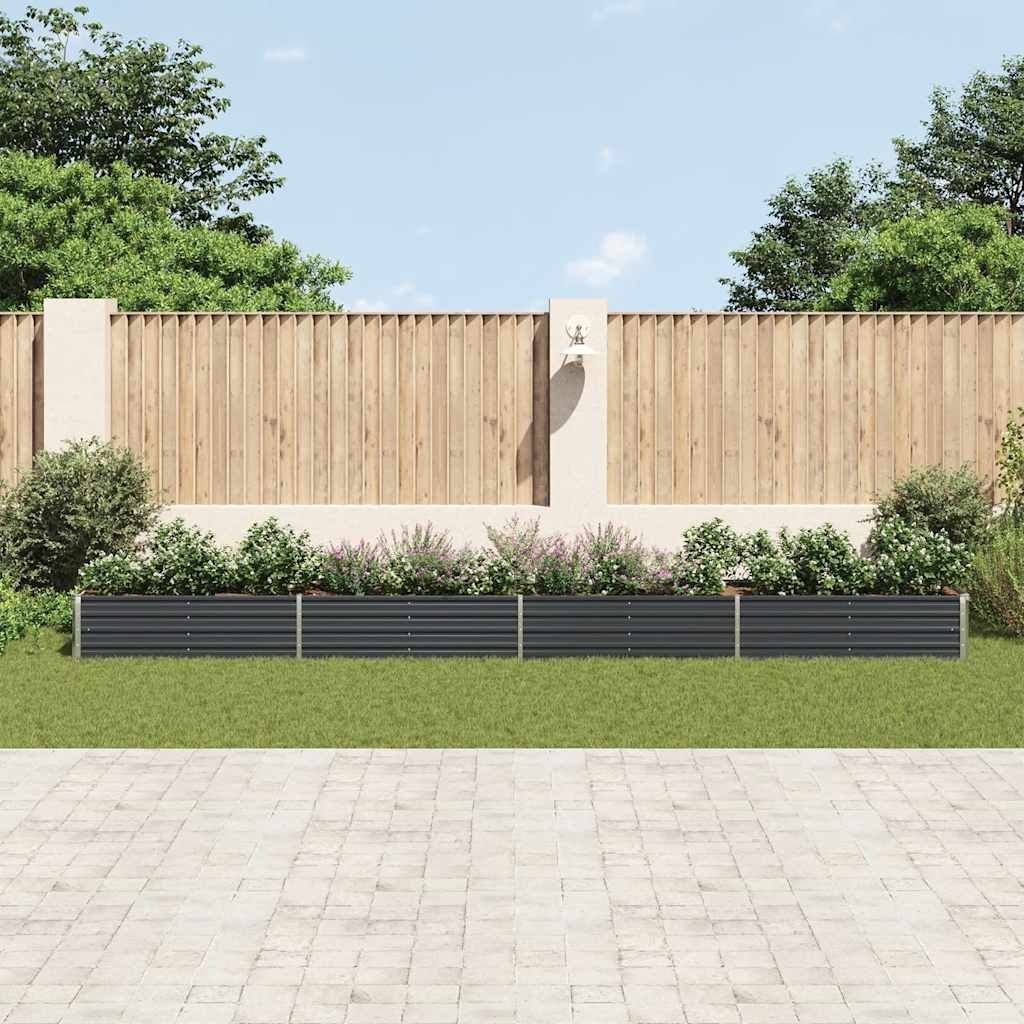 Verhoogde Plantenbak 600x80x45cm Gegalvaniseerd Staal Antraciet - 35% Korting