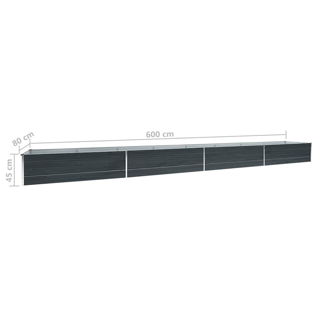 Verhoogde Plantenbak 600x80x45cm Gegalvaniseerd Staal Antraciet - 35% Korting