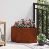 Hoekplantenbak Roestkleurig Staal 45x45x35cm - 34% Korting