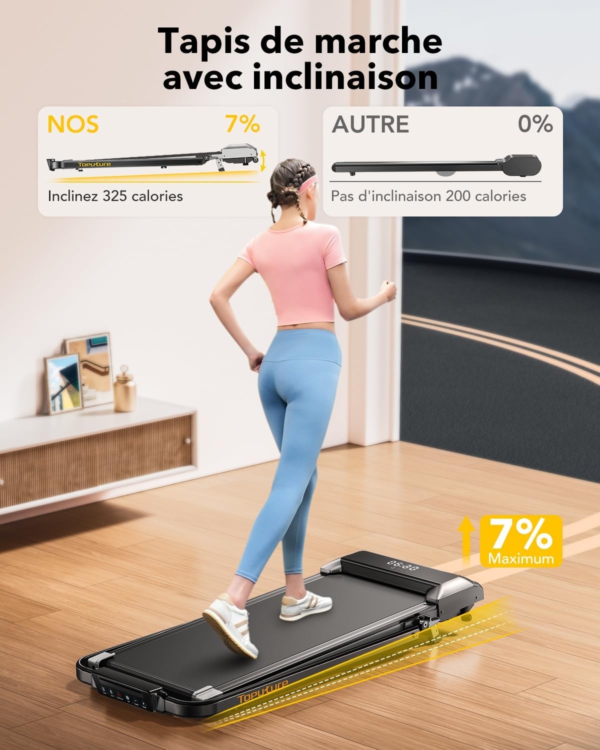 TOPUTURE Walking Pad Loopband met Verstelbare Handgreep - 35% Korting