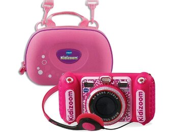 Vtech KidiZoom Duo DX Kindercamera (Roze) met Draagtas - 34% Korting