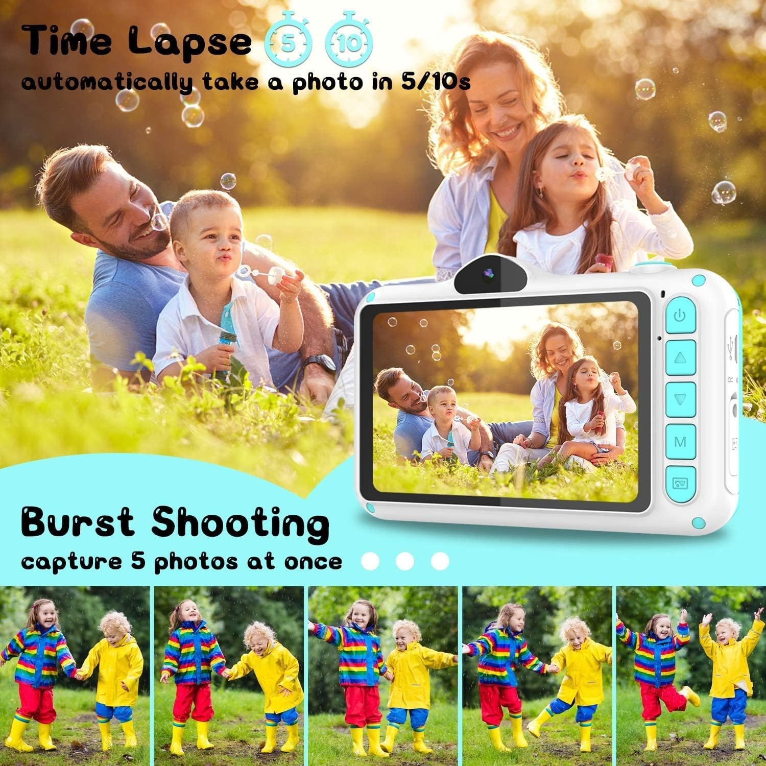 WOWGO Kindercamera met Dubbele Lens & 32GB Kaart - Groen (34% Korting)