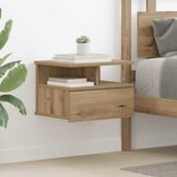2x Nachtkastje met Lade, Eikenkleurig - 34% Korting