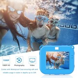 Kinder Onderwater Camera 1080P HD Waterdicht Blauw met Korting