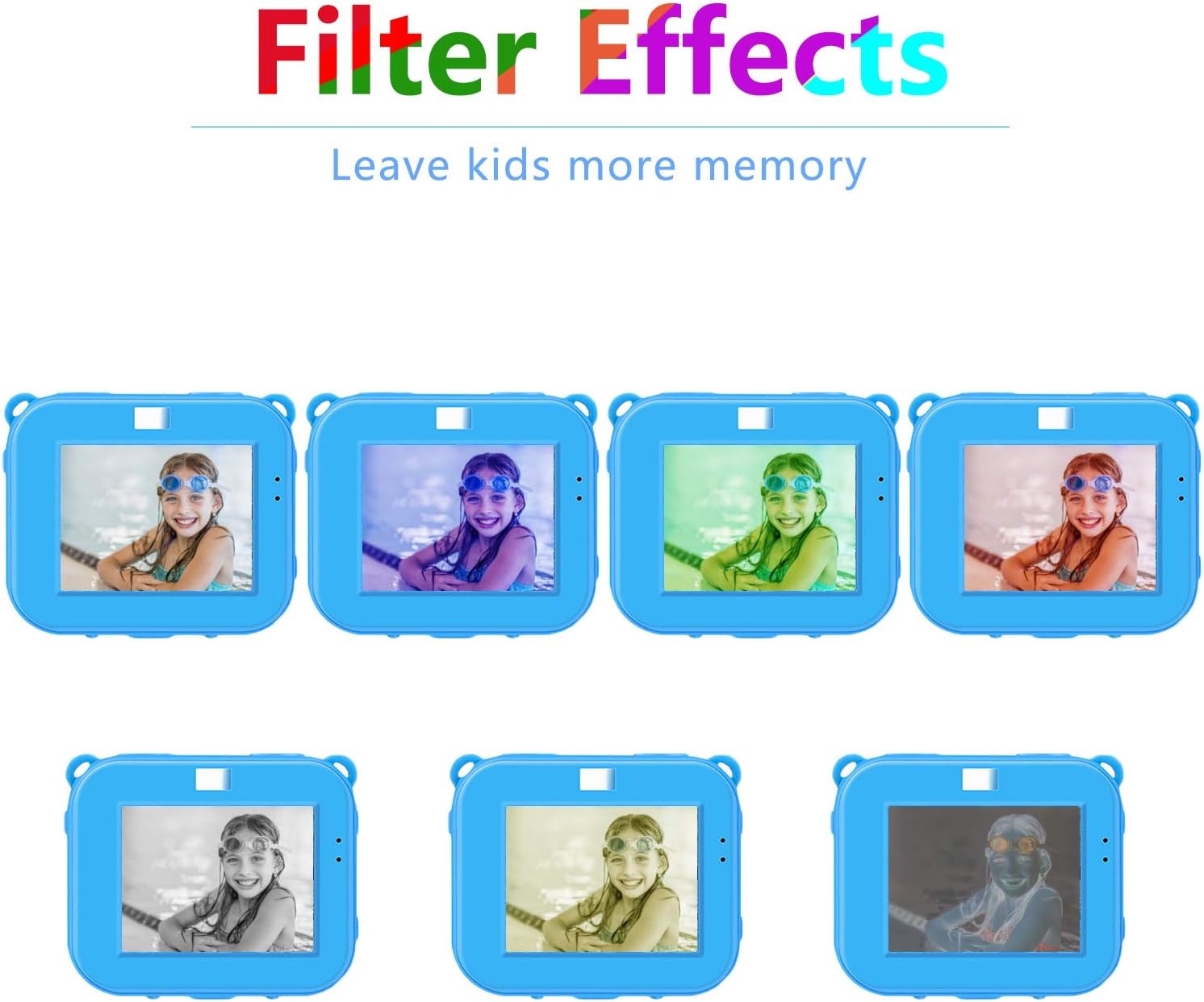Kinder Onderwater Camera 1080P HD Waterdicht Blauw met Korting