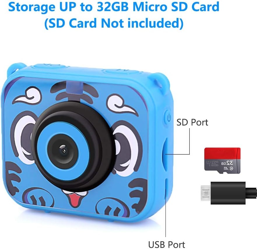Kinder Onderwater Camera 1080P HD Waterdicht Blauw met Korting