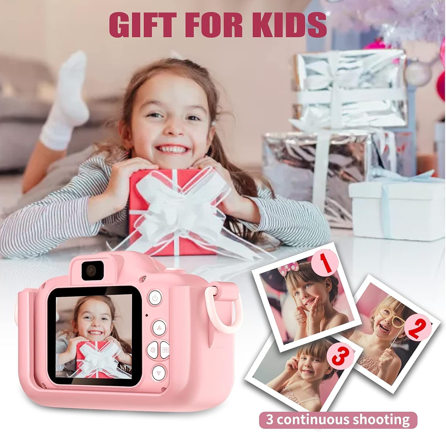 Yokiss Kinderfotocamera Roze - 1080p - 33% Korting