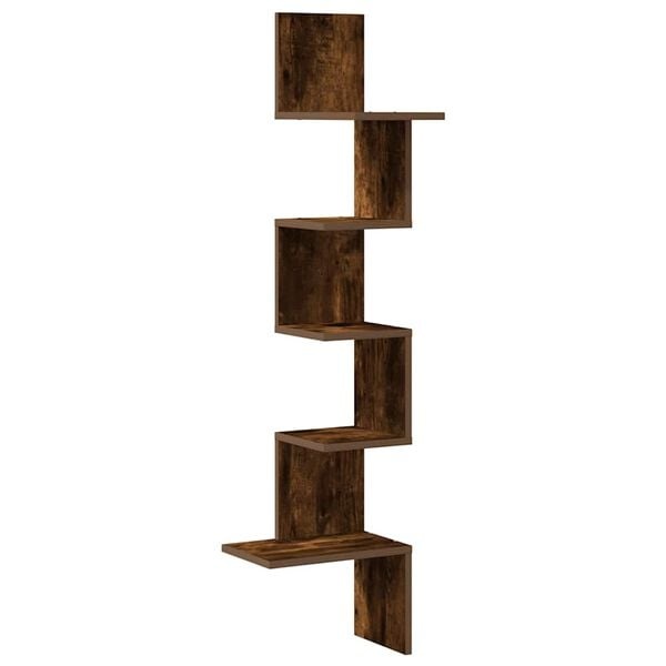 vidaXL Hoekwandschap Gerookt Eiken 32x32x127,5 cm - 34% Korting