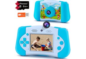 Digitale Kindercamera & Gameconsole Blauw | 12MP, 2.4" LCD, MP3 | 45% Korting