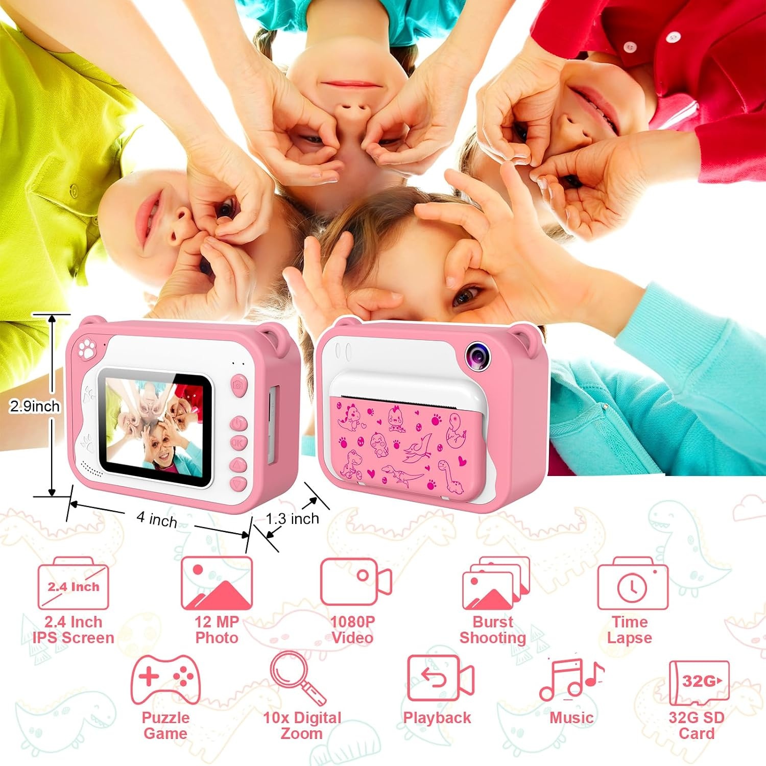 Kindercamera met Printer & 32GB Kaart - 34% Korting