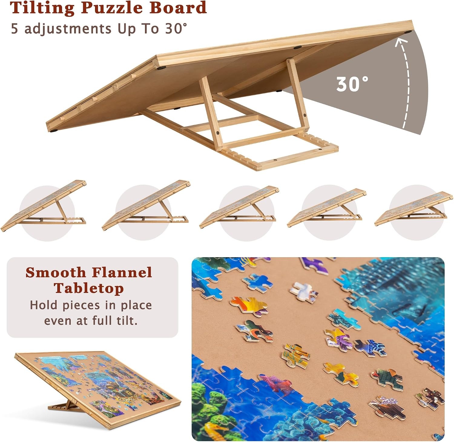 Kantelbaar Puzzelbord met Laden & Deksel - 2000 Stuks