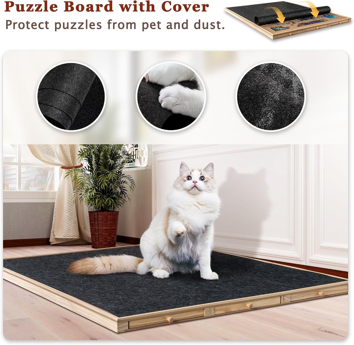 Kantelbaar Puzzelbord met Laden & Deksel - 2000 Stuks