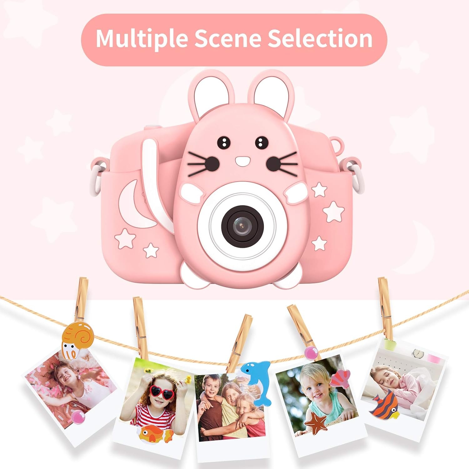 Digitale Kindercamera Roze - 20MP, 1080P, 32GB SD-kaart | 33% Korting