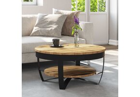 VidaXL Salontafel Massief Mangohout & Staal 65x32 cm - 30% Korting