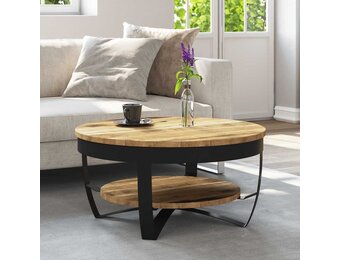 VidaXL Salontafel Massief Mangohout & Staal 65x32 cm - 30% Korting